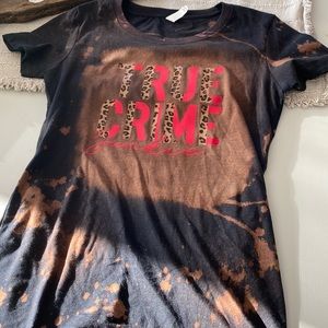 True Crime Junkie Tshirt Leopard Medium